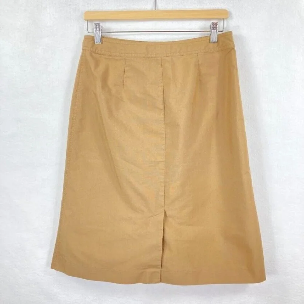 Gap Front Button Lightweight Skirt Cotton Minimalist Classic Prep Neutral 6